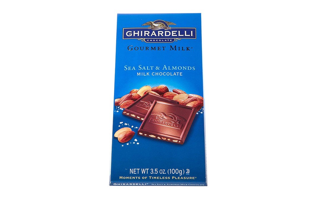 Ghirardelli Sea Salt & Almonds Milk Chocolate   Box  100 grams
